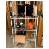 Wire shelf (24" W x 13" D x 42" T) with contents