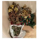 Christmas greenery, ornaments, etc.