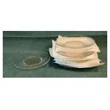 15 clear glass etched luncheon plates