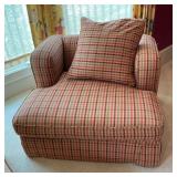 Oversize upholstered chair, 43" W.
