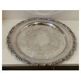 Oneida Silversmiths tray, 15" W.