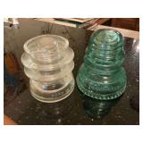 Pair of Hemingray glass insulators
