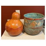 Decorated gourd 12" T