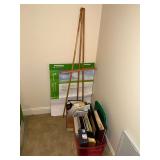 Office supplies, easel, photo albums, etc.