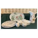 Aynsley "Wild Tudor" cream & sugar Noritake salt shaker
