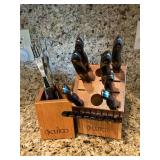 Cutco knife set in block