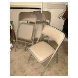 4 Costco padded folding chairs, damage on one seat