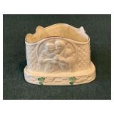Belleek nativity candleholder, 3 1/2" T