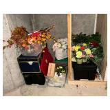 Artificial flowers, totes, foot locker, etc.
