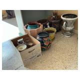 Flower pots, ceramic, and plastic, up to 17" T