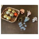 Glass animal ornaments, beads, crystals