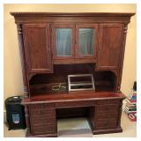 Hekman computer desk, 72" L x 24" D x 84" T, lighted, outlets