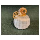 Blown glass white pumpkin