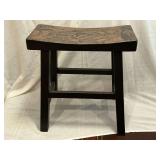 Wooden stool, 18" W x 18" T, Tiger top