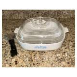 Corning microwave browning dish, 10" x 10"