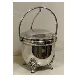 Silverplate ice bucket with Pyrex insert