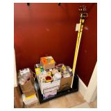 Large assortment of lightbulbs, extendable poles to change bulbs