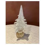 Art glass Christmas tree 8" T