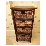 4 drawer cabinet, with woven basket drawers