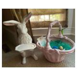 Ceramic Easter basket, 18" T.
