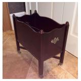 Bombay Company rolling magazine rack, 18" T x 11" x 18 1/2"