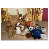 Stuffed animals, games, mini balls, slinky, etc.