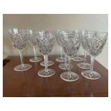 9 Lagny Clear by Baccarat 7 1/4" T water goblets and (1) 7 3/4" T tall water goblet