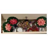 Party supplies, beads, face jewelry, hand fans, hair accessories, etc.