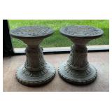 Pair of concrete plant stands