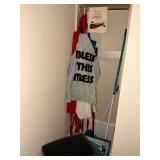 Aprons, recycle bags, paper towels, brooms, etc.
