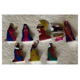 Mexican folk art tin nativity set