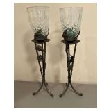 Pair of tall candleholders