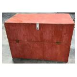 Homemade wooden storage box with dividers