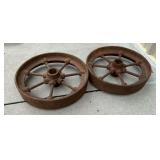2 steel spoke wheels