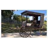 Family horse buggy with electric running lights, drum brakes