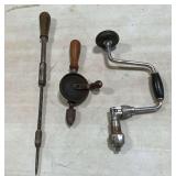 Stanley brace, Yankee screwdriver, egg beater drill