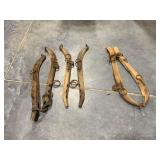 3 sets of wooden horse hames