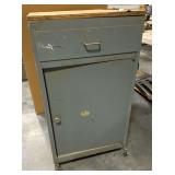 Metal rolling cabinet with drawer and door