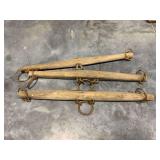 3 wooden horse hitches