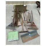 Long handle tools, rackes, shovels, pitchfork