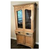 Antique step back china hutch, needs some TLC, adjustable shelves