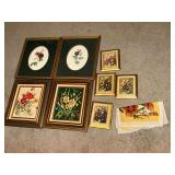 Framed floral artwork