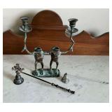 Solid brass frog candleholder