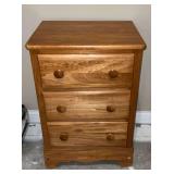 Wooden maple 3-drawer night stand