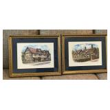 Pair of framed and matted artwork