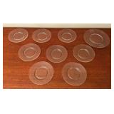 Clear glass plates and one Princess House plate