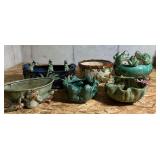 Ceramic frog themed flower pots