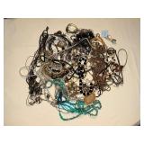 Costume jewelry, mostly necklaces,