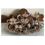 Old English by Poole Silverplate coffee/tea set with under tray