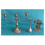 Silverplate candelabra, Santa candleholder